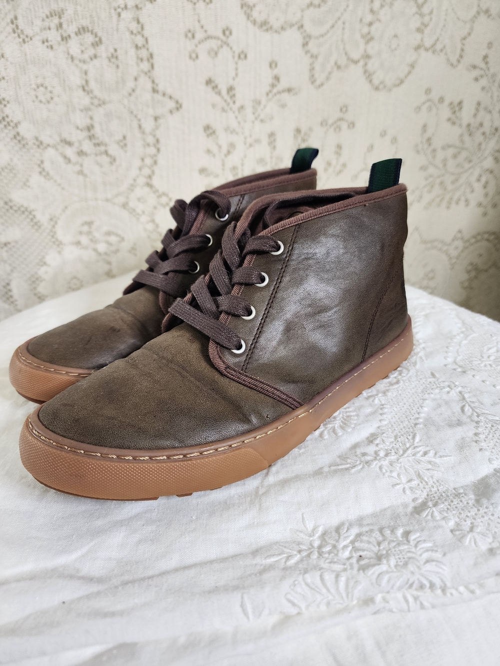 Polo by Ralph Lauren Brown Leather & Suede Chukka Boots Fits 7.5 (Size6 Boys)